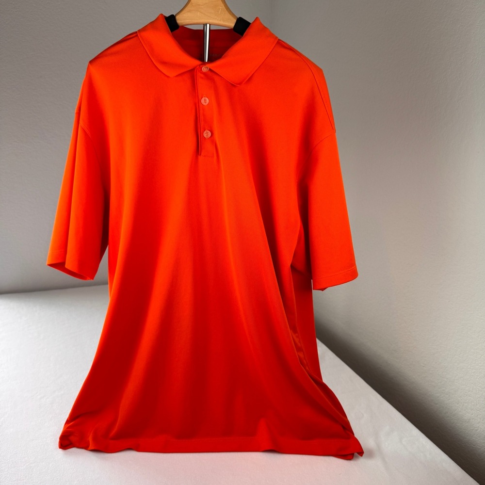 Nike Golf Dri-FIT Polo Shirt Men's 2XL Orange Short Sleeve Performance Golf